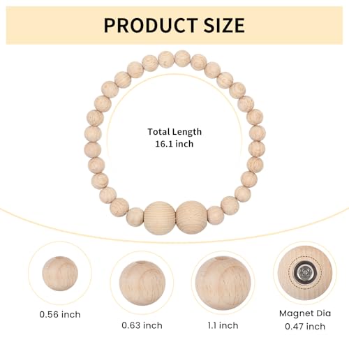 Boho Wood Bead Magnetic Curtain Tiebacks