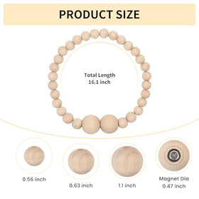 Boho Wood Bead Magnetic Curtain Tiebacks
