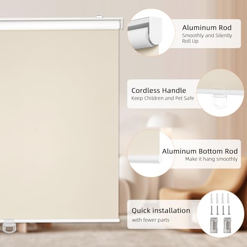 Cordless Blackout Roller Shades for Windows