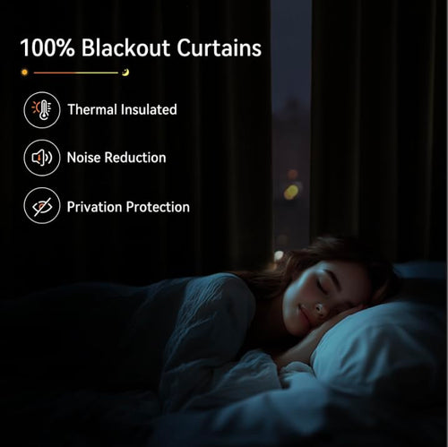 100% Blackout Pleated Linen Curtains