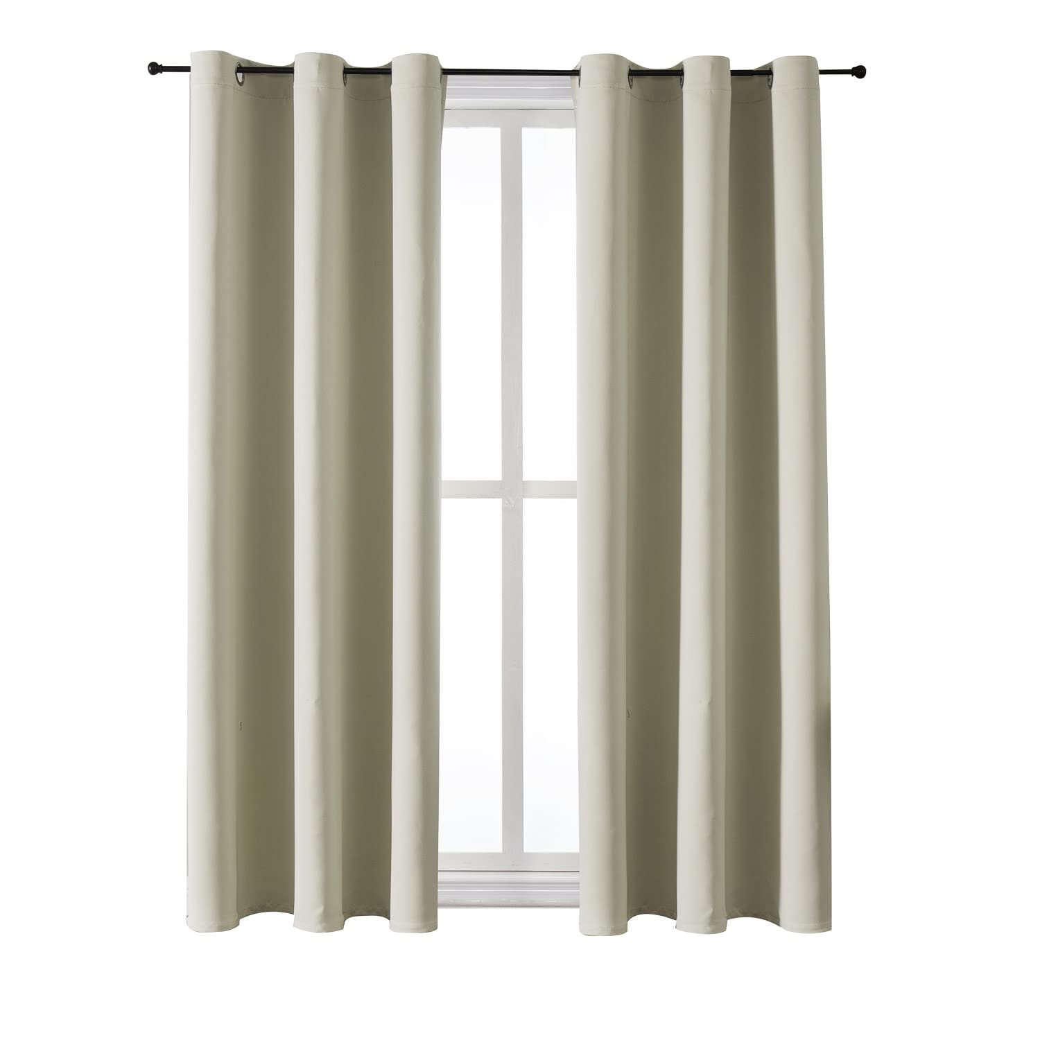Grommet Blackout Curtains Set for Bedroom & Living Room