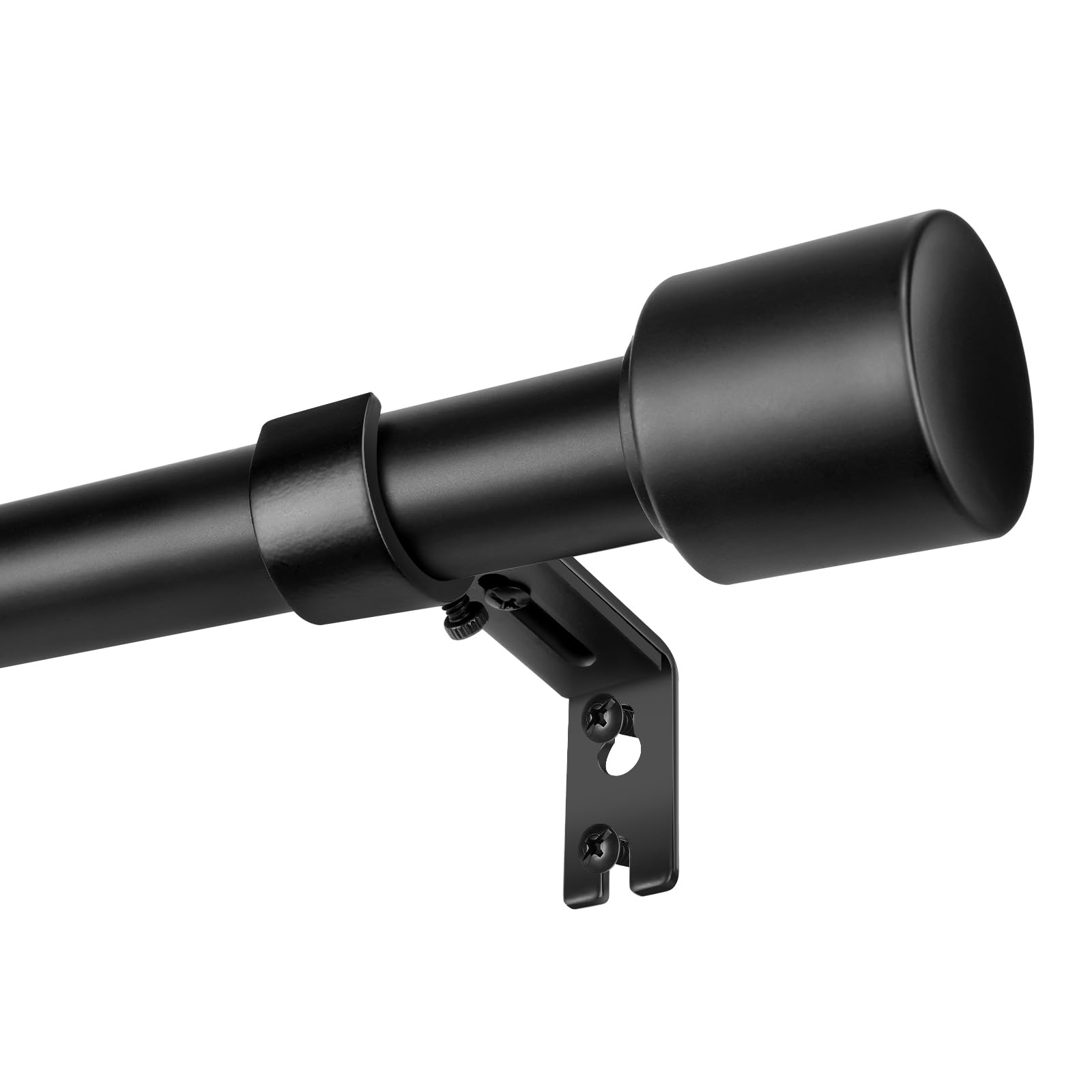 Adjustable Black Curtain Rod Set