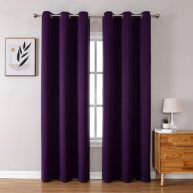 Grommet Blackout Curtains Set for Bedroom & Living Room