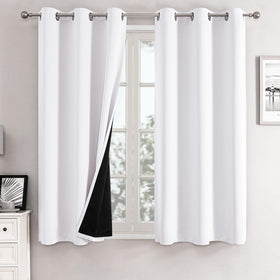 100% Blackout Thermal Insulated Grommet Curtains Set