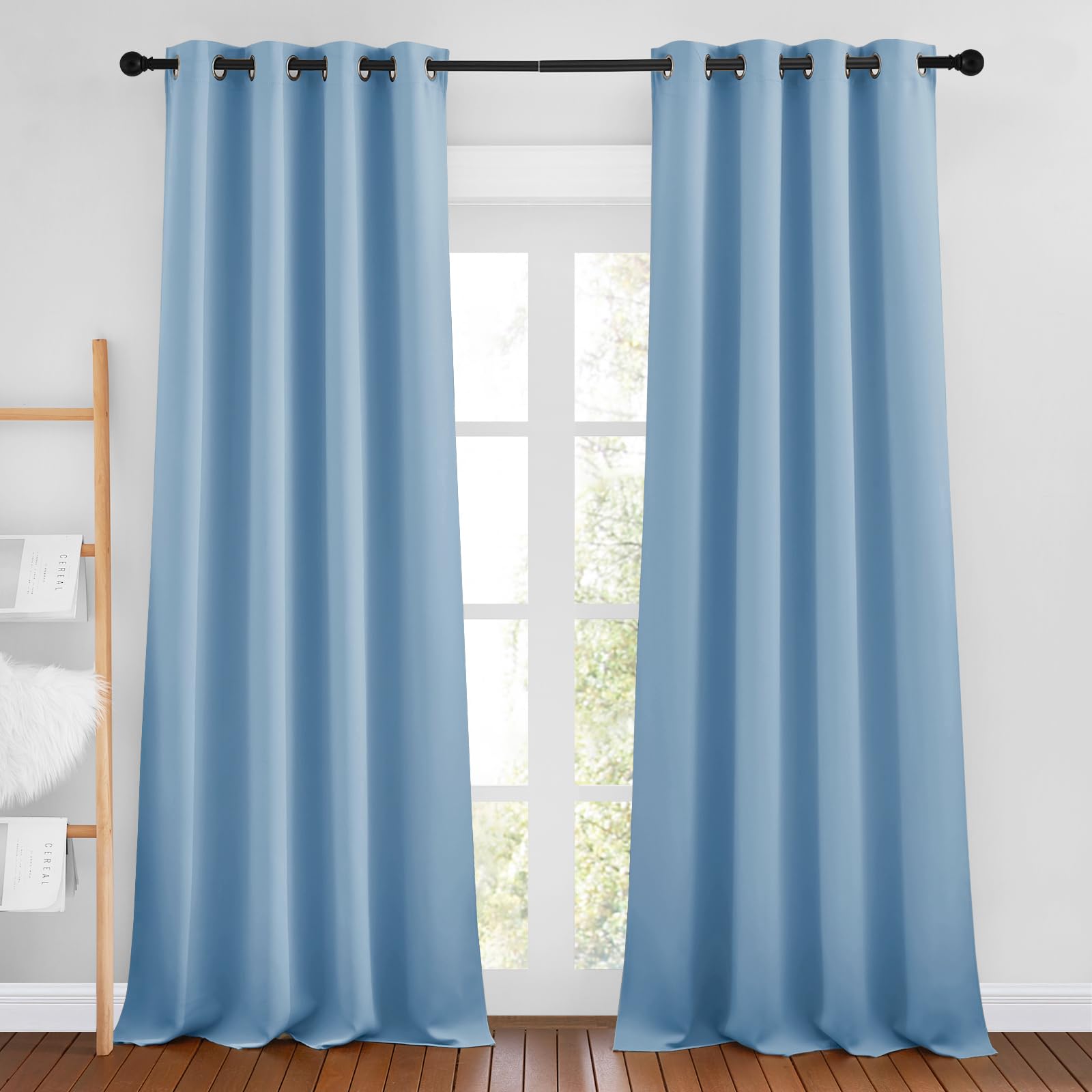 Grommet Blackout Curtains Set for Windows