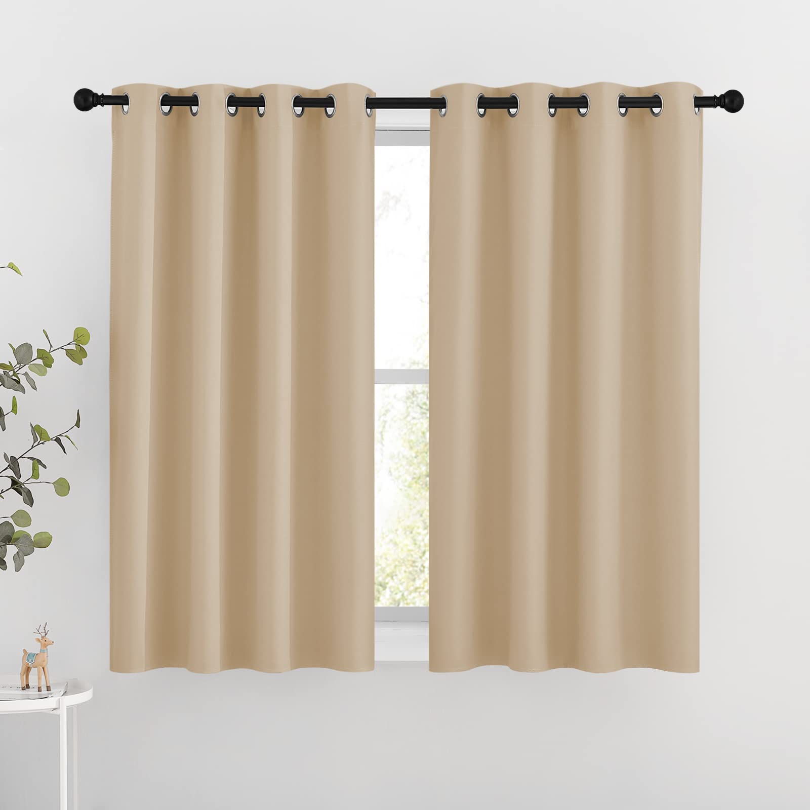 Grommet Blackout Curtains Set for Windows