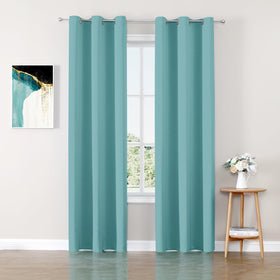 Grommet Blackout Curtains Set for Bedroom & Living Room