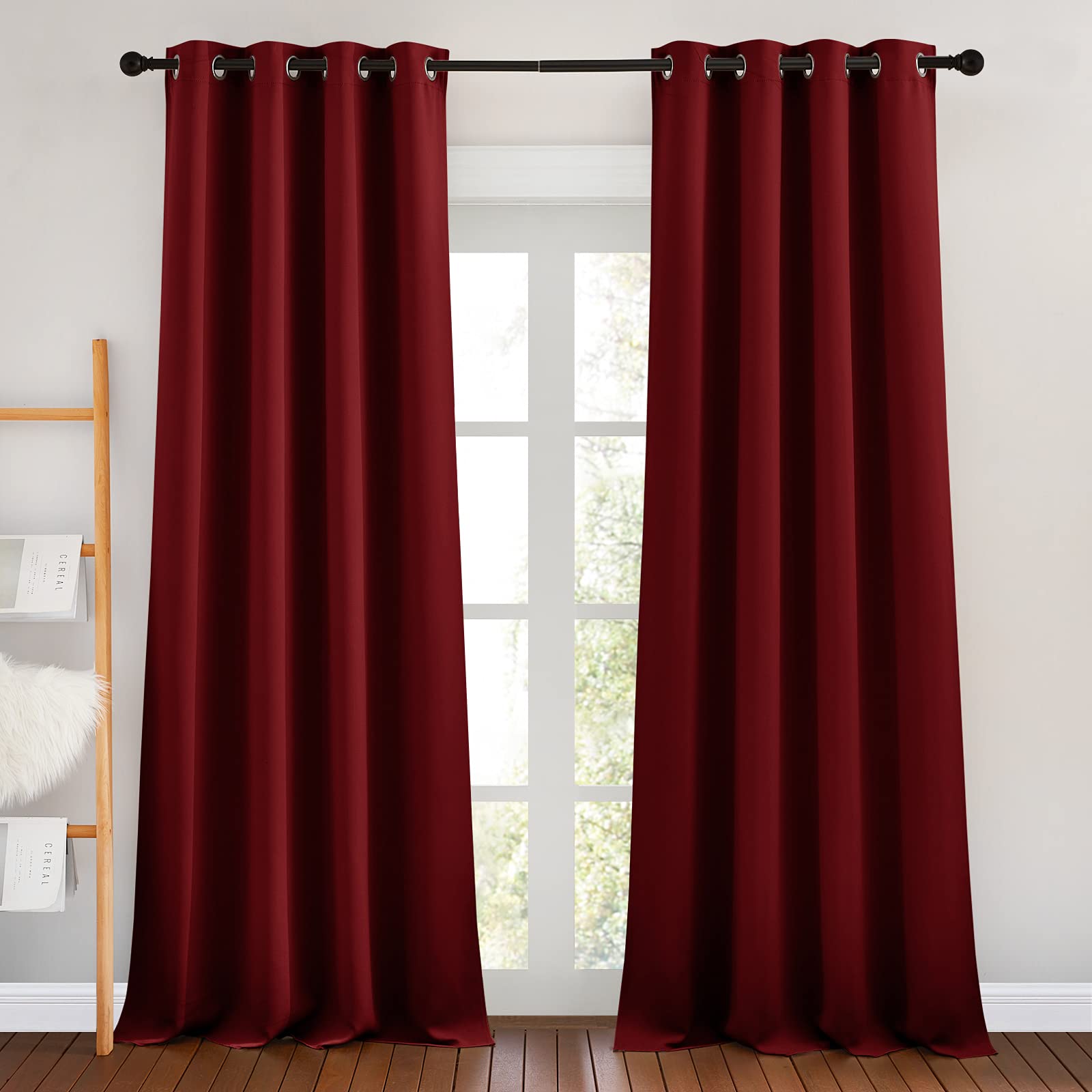 Grommet Blackout Curtains Set for Windows