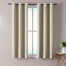 Grommet Blackout Curtains Set for Bedroom & Living Room