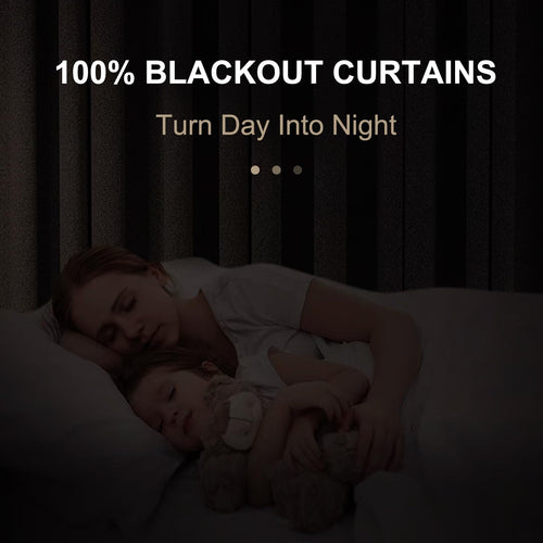 100% Blackout Linen Curtains for Bedroom & Living Room