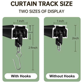 Ceiling Mounted Curtain Track Rail with Hooks