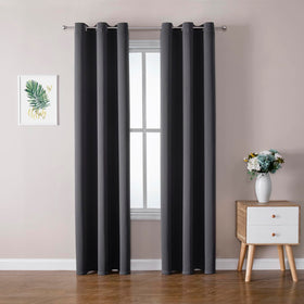 Grommet Blackout Curtains Set for Bedroom & Living Room