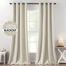 100% Blackout Linen Curtains for Bedroom & Living Room