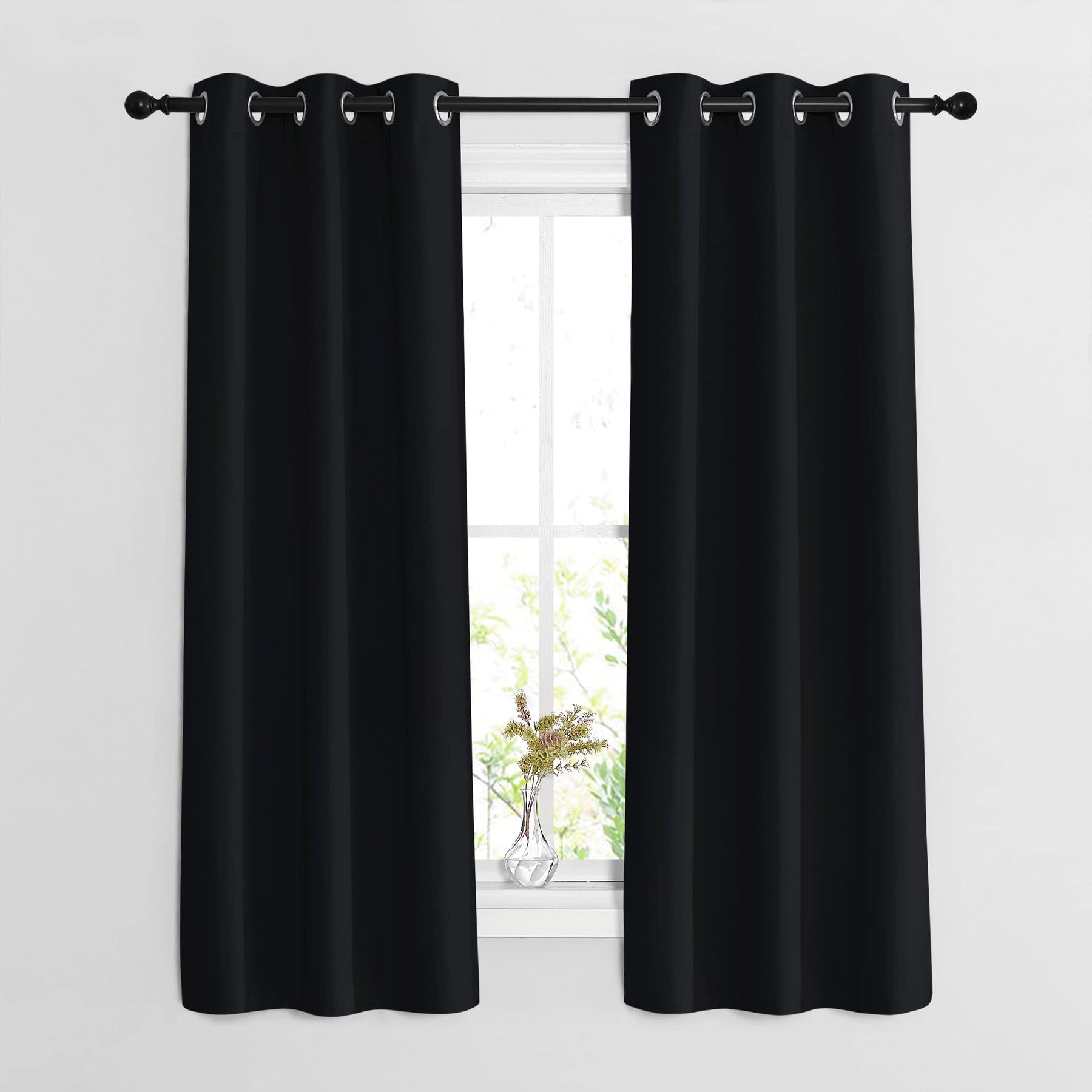 Grommet Blackout Curtains Set for Windows