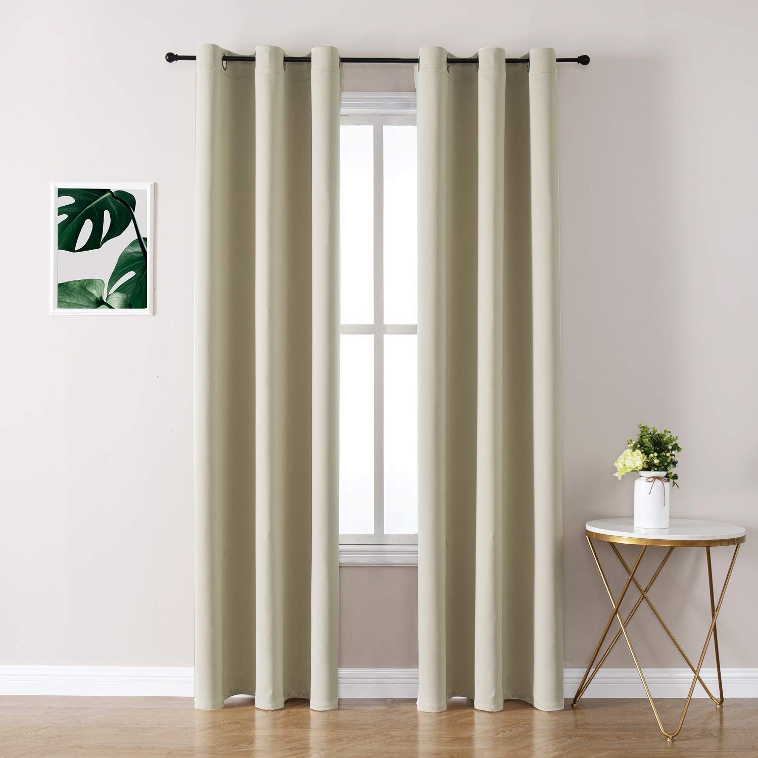 Grommet Blackout Curtains Set for Bedroom & Living Room