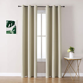 Grommet Blackout Curtains Set for Bedroom & Living Room