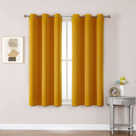 Grommet Blackout Curtains Set for Bedroom & Living Room