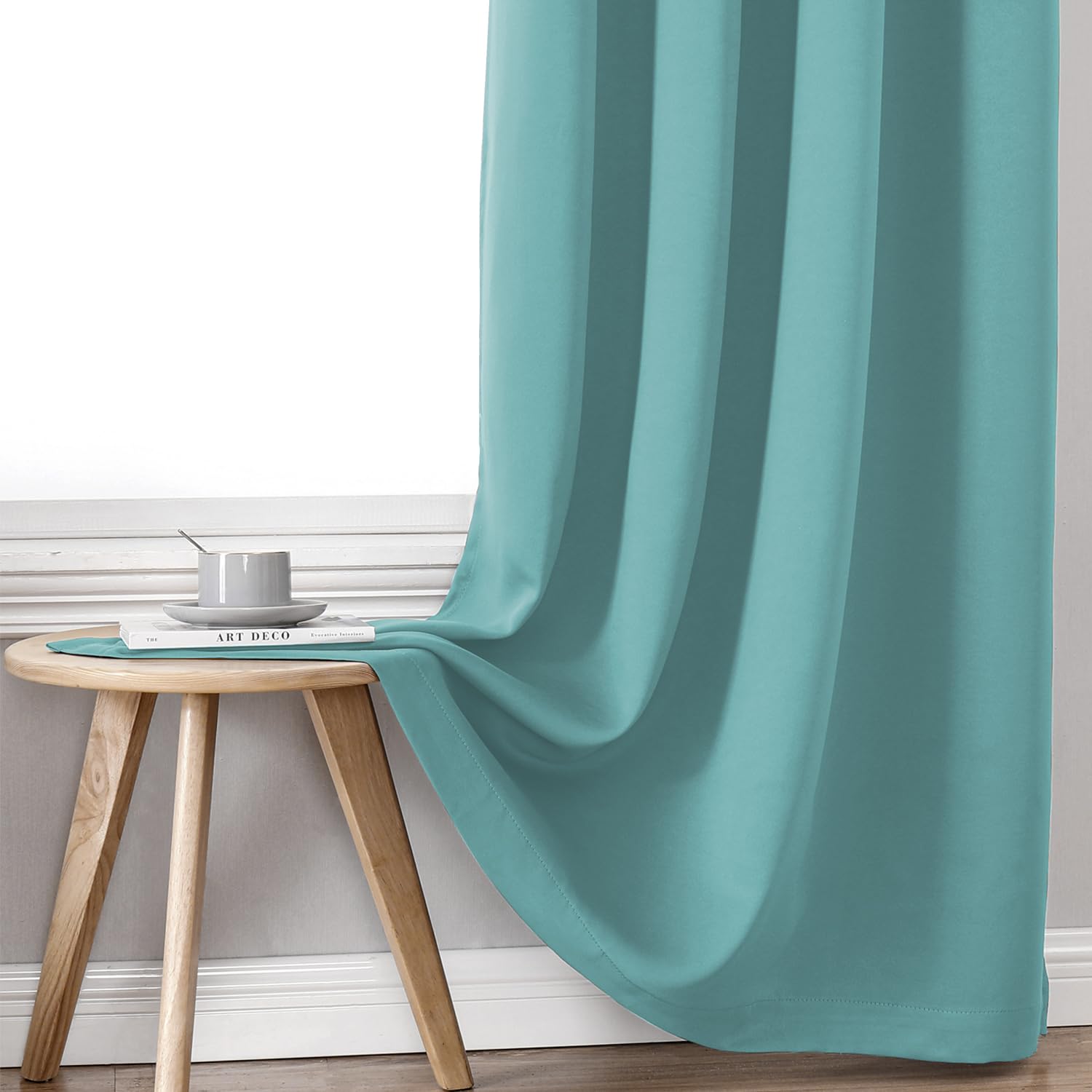 100% Blackout Thermal Insulated Grommet Curtains Set