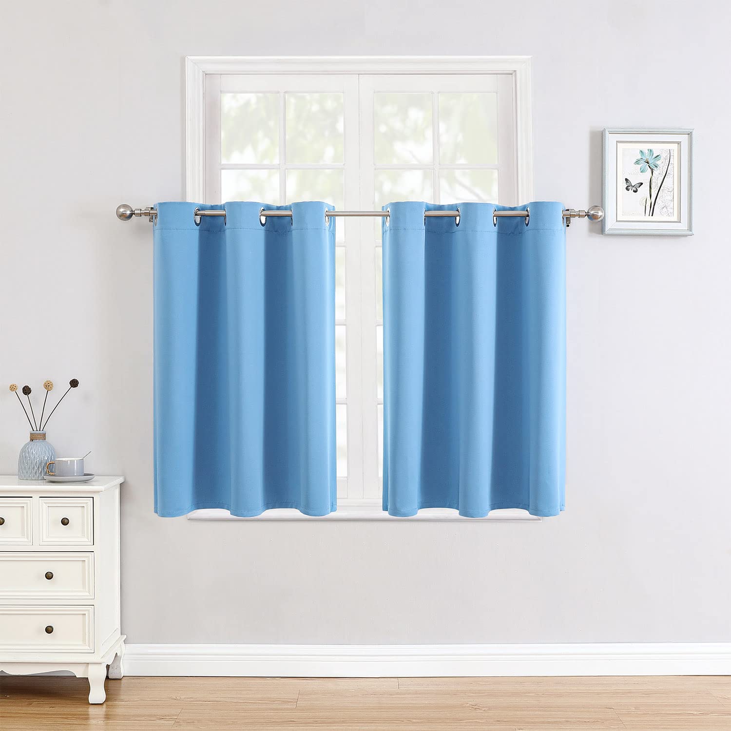 Grommet Blackout Curtains Set for Bedroom & Living Room