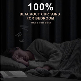 100% Blackout Linen Curtains for Bedroom