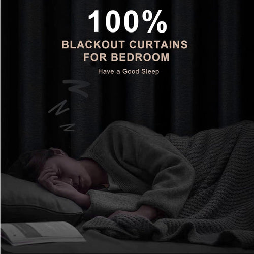 100% Blackout Linen Curtains for Bedroom