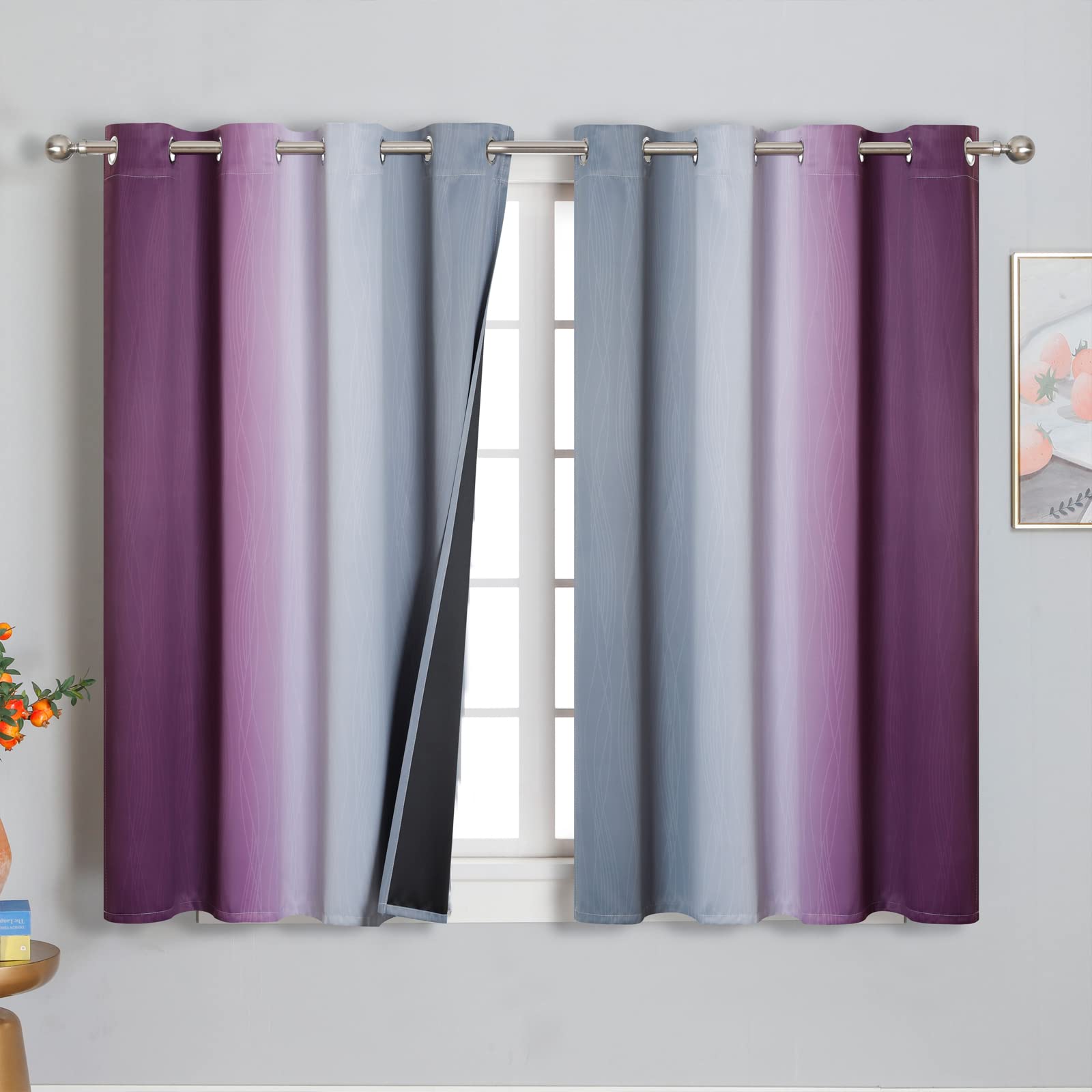 Estelar Textiler Ombre Blackout Curtains for Bedroom 2 Panels Set