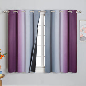 Estelar Textiler Ombre Blackout Curtains for Bedroom 2 Panels Set