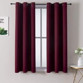 Grommet Blackout Curtains Set for Bedroom & Living Room