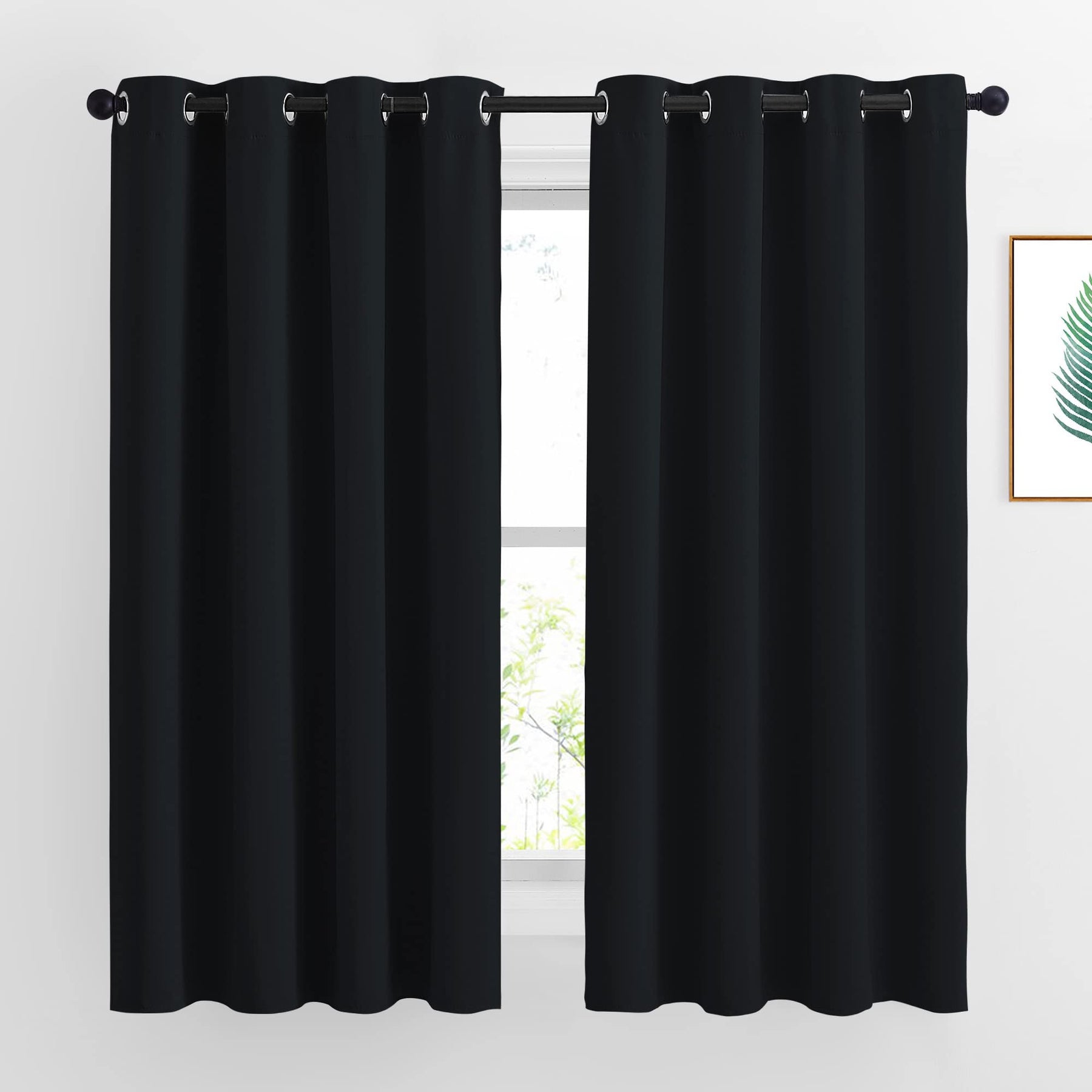 Grommet Blackout Curtains Set for Windows