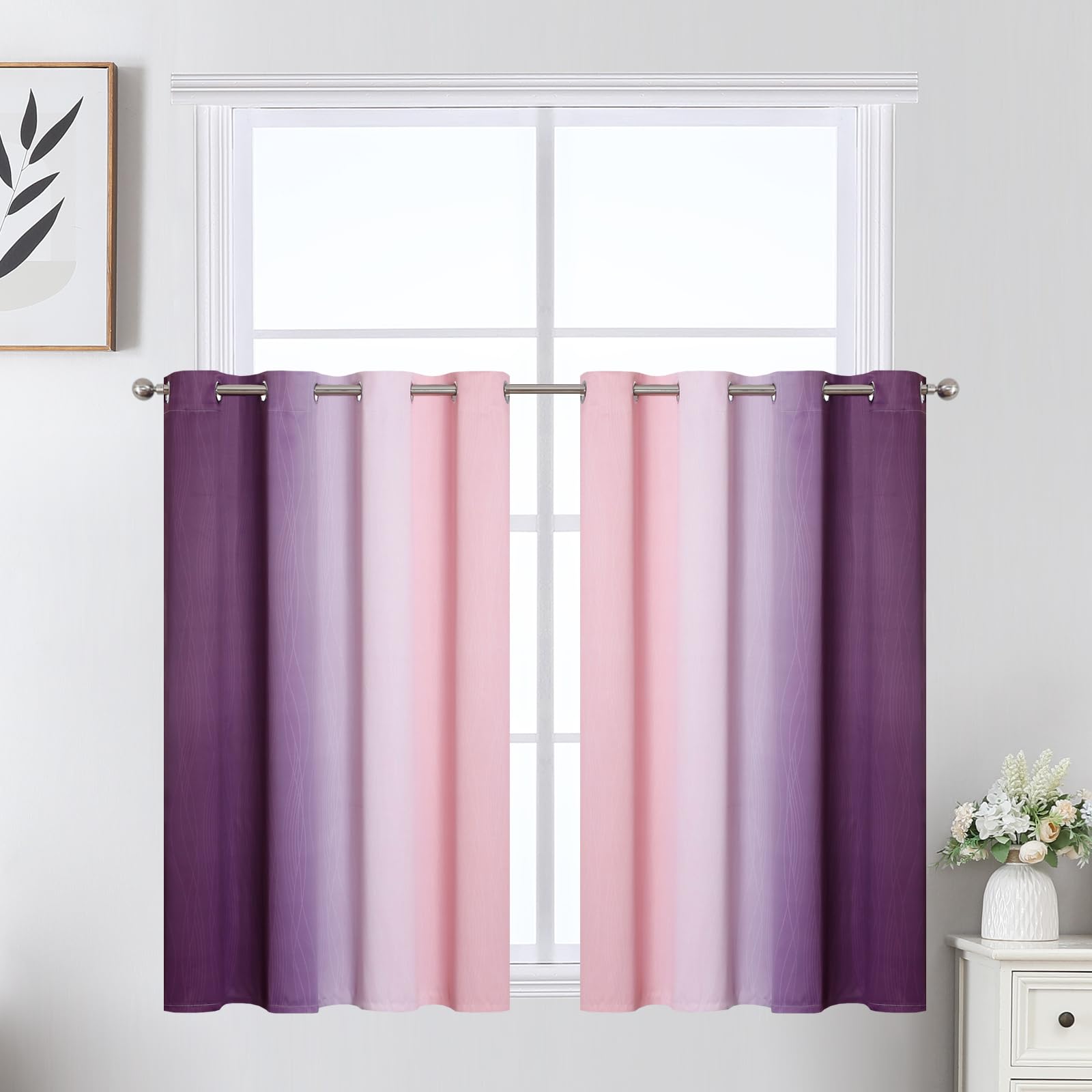 Estelar Textiler Ombre Blackout Curtains for Bedroom 2 Panels Set