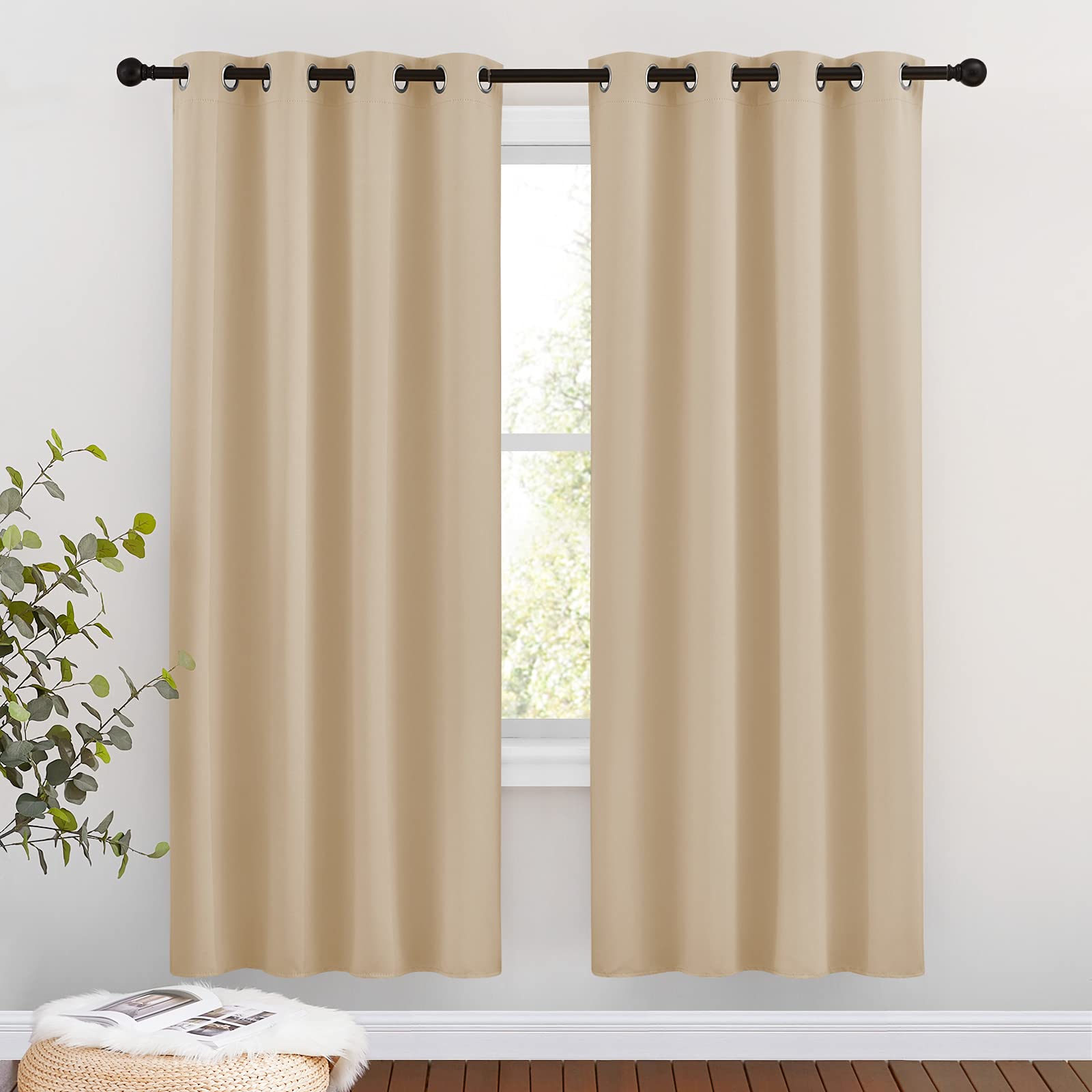 Grommet Blackout Curtains Set for Windows