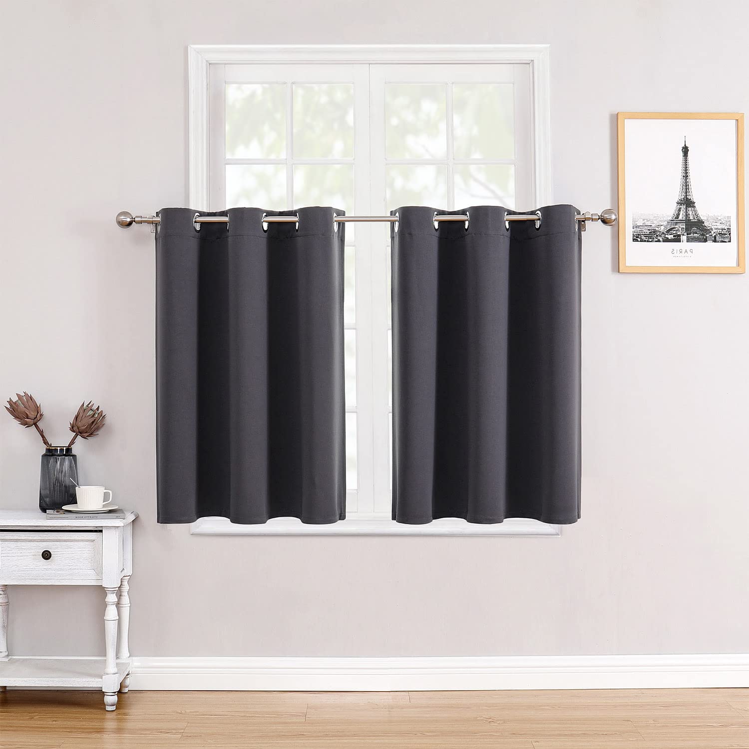 Grommet Blackout Curtains Set for Bedroom & Living Room