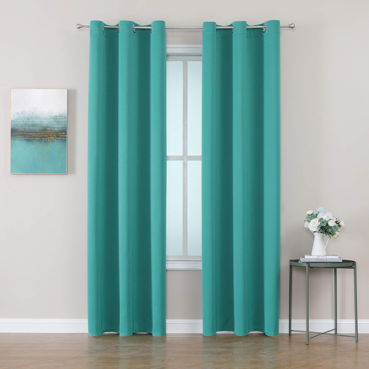 Grommet Blackout Curtains Set for Bedroom & Living Room