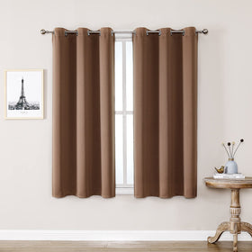 Grommet Blackout Curtains Set for Bedroom & Living Room