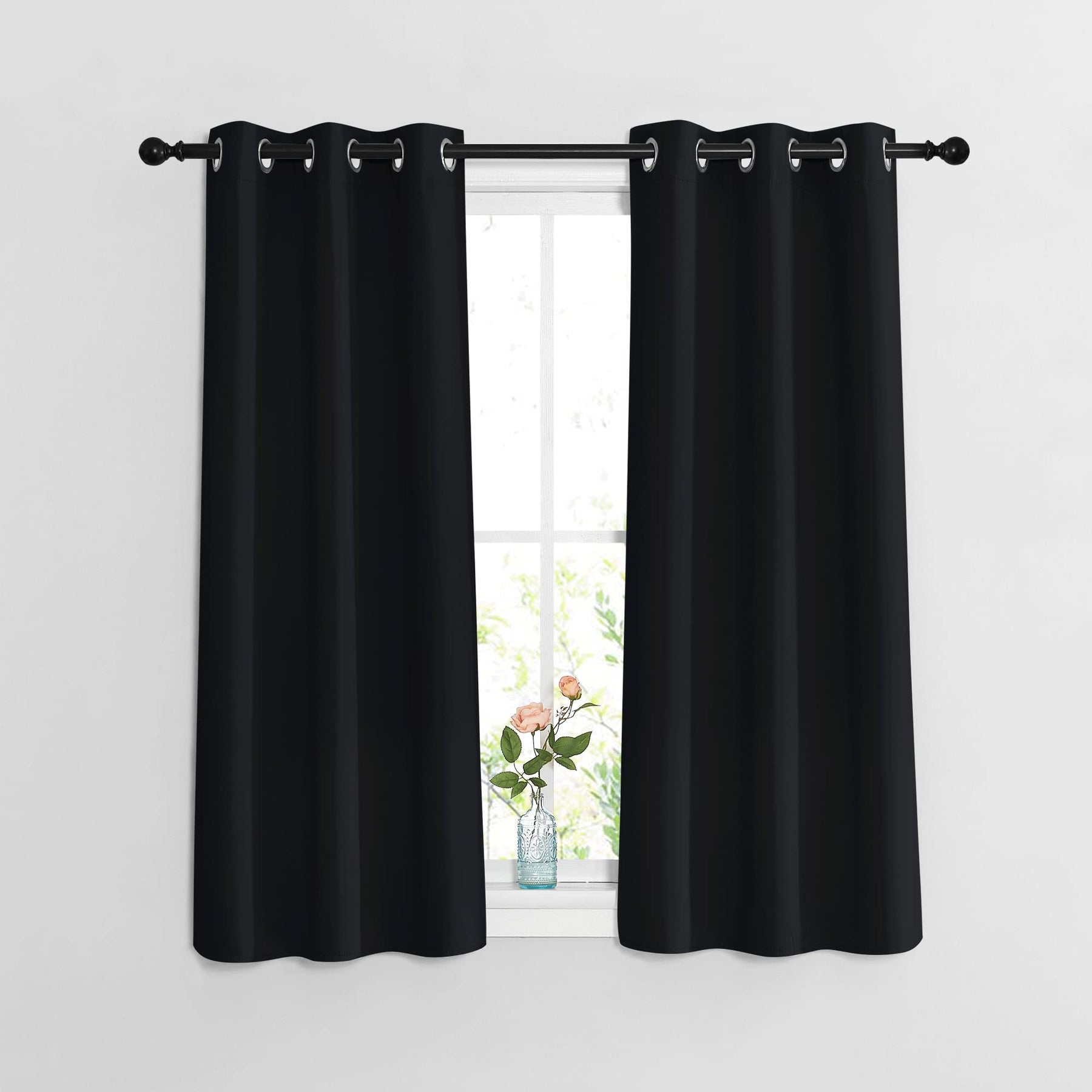 Grommet Blackout Curtains Set for Windows