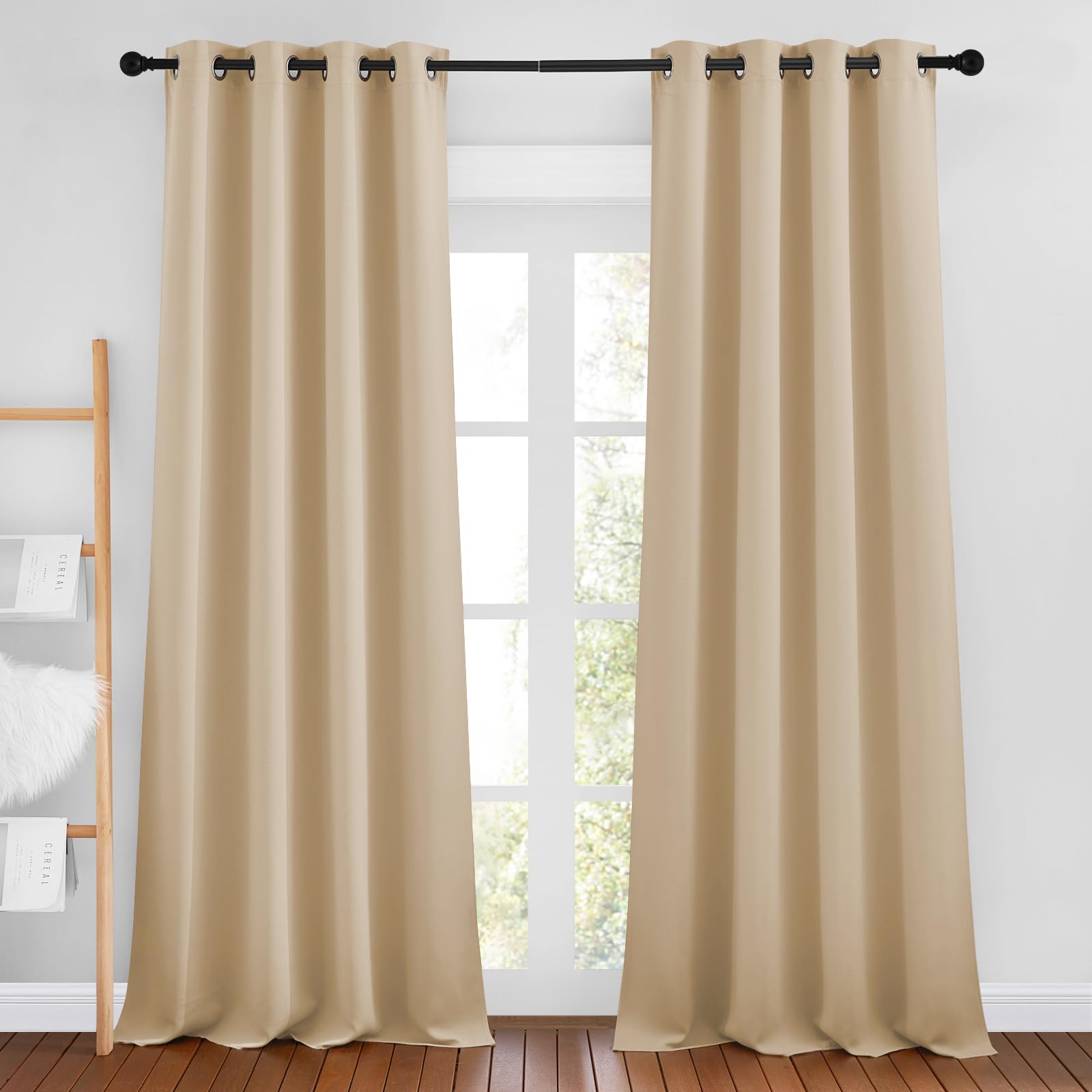 Grommet Blackout Curtains Set for Windows