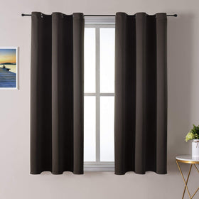 Grommet Blackout Curtains Set for Bedroom & Living Room