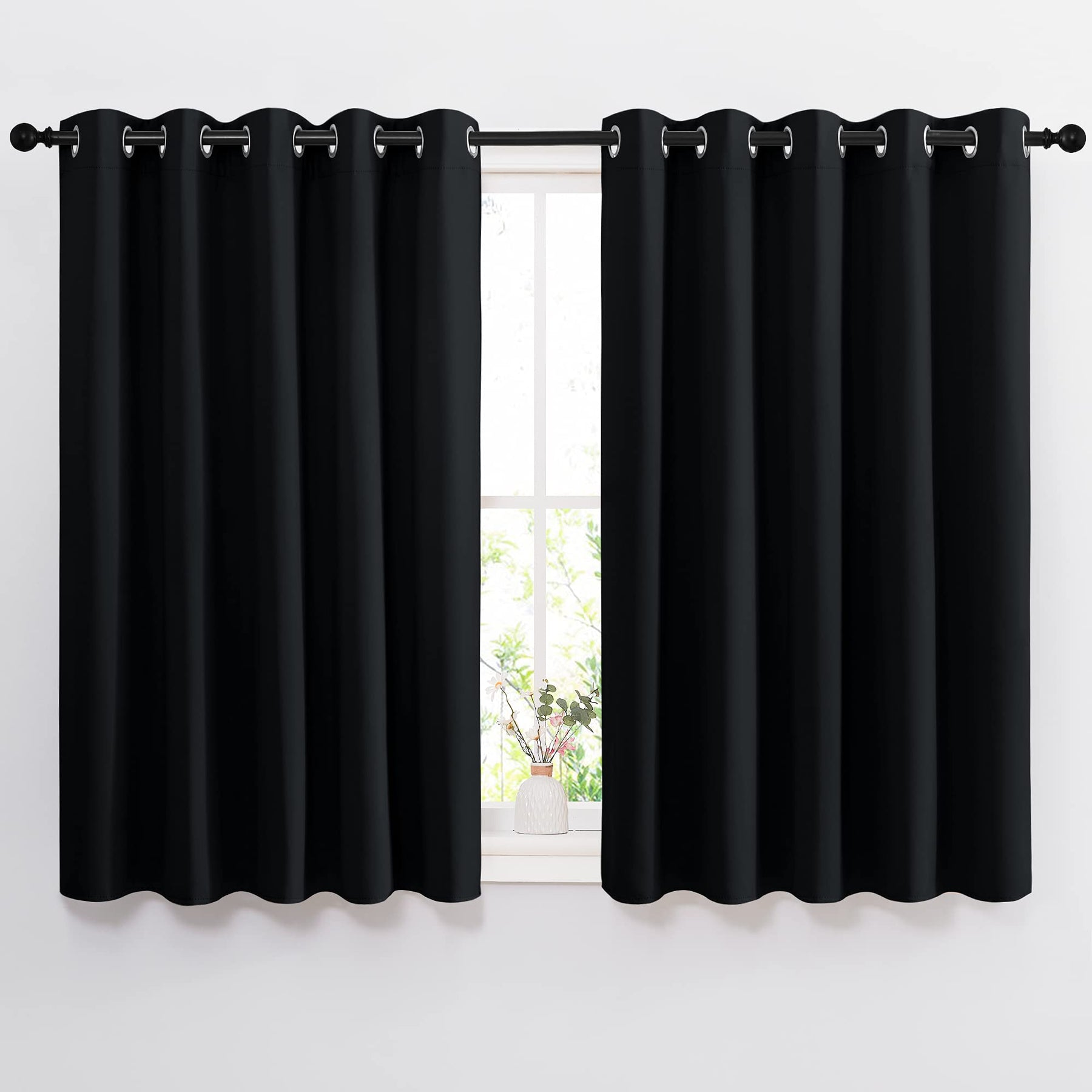 Grommet Blackout Curtains Set for Windows