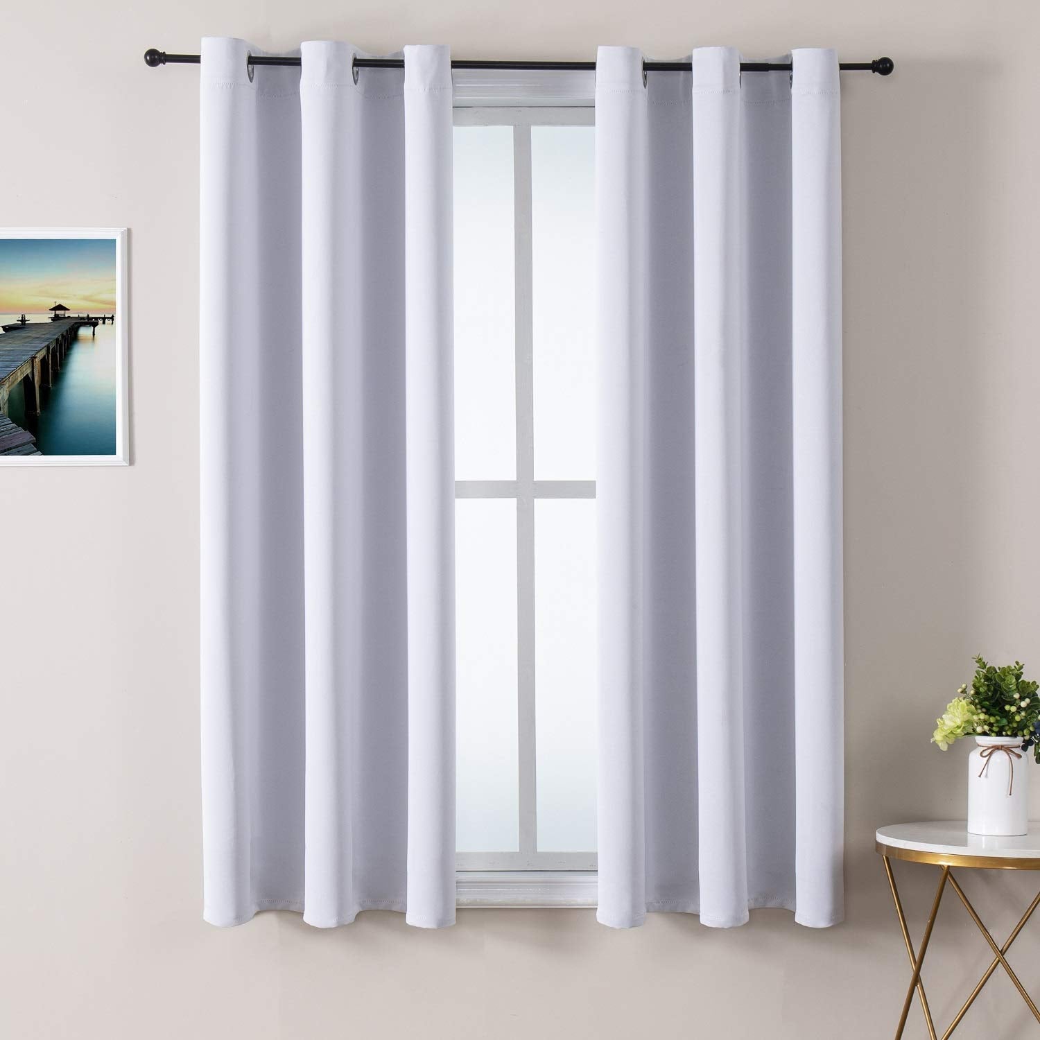 Grommet Blackout Curtains Set for Bedroom & Living Room