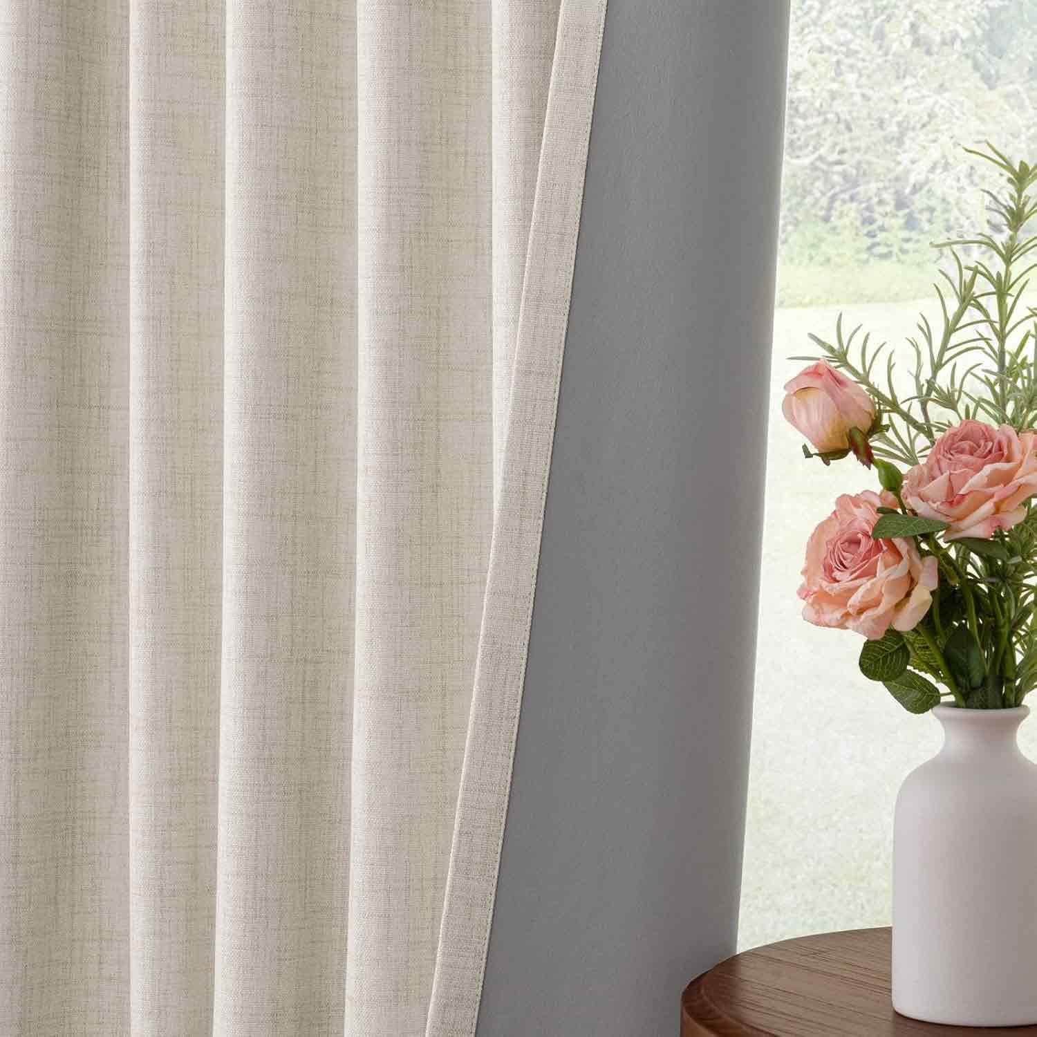 100% Blackout Linen Curtains for Bedroom