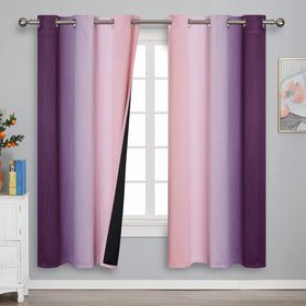Estelar Textiler Ombre Blackout Curtains for Bedroom 2 Panels Set