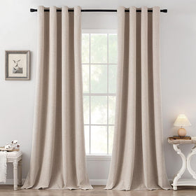 100% Blackout Linen Curtains for Bedroom & Living Room