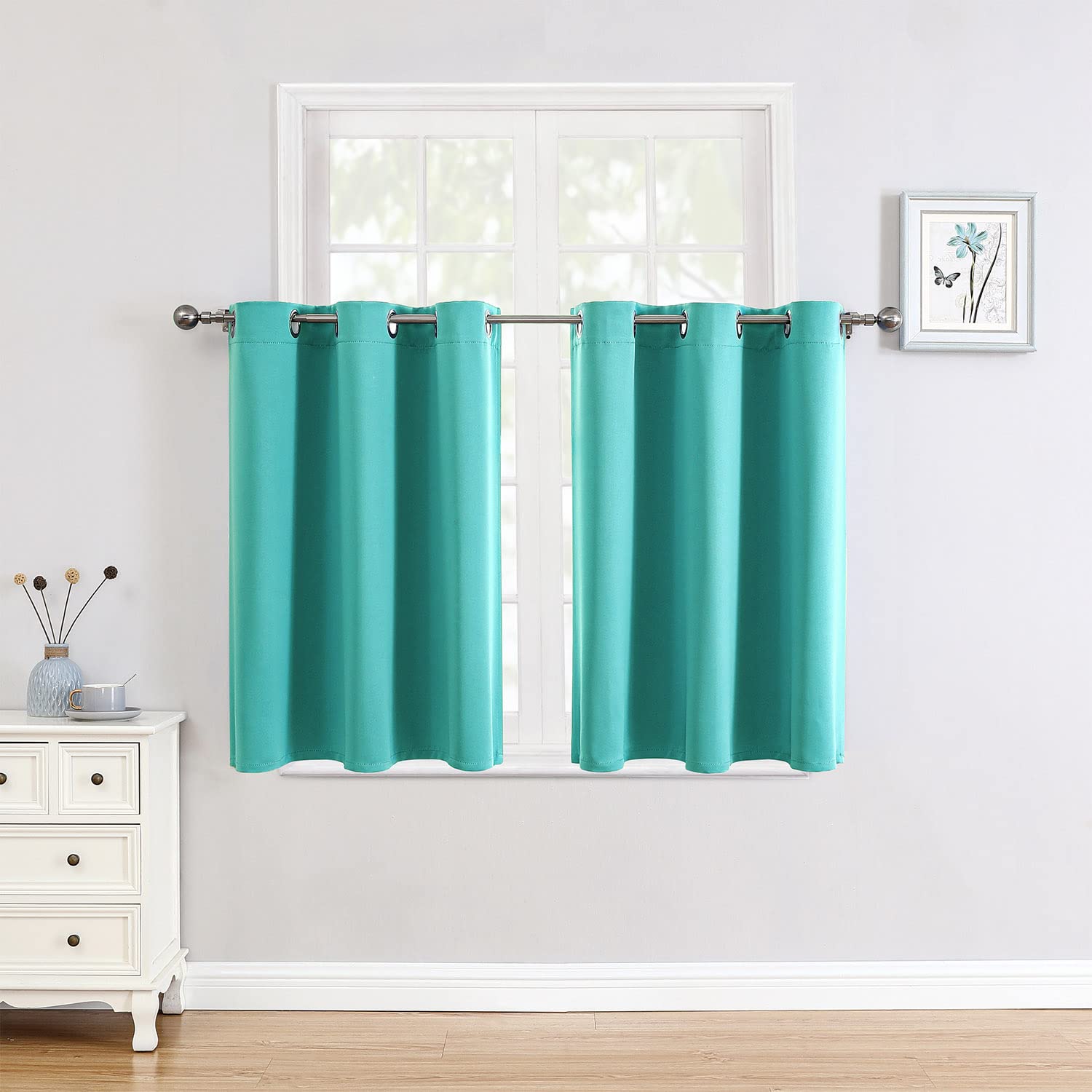 Grommet Blackout Curtains Set for Bedroom & Living Room