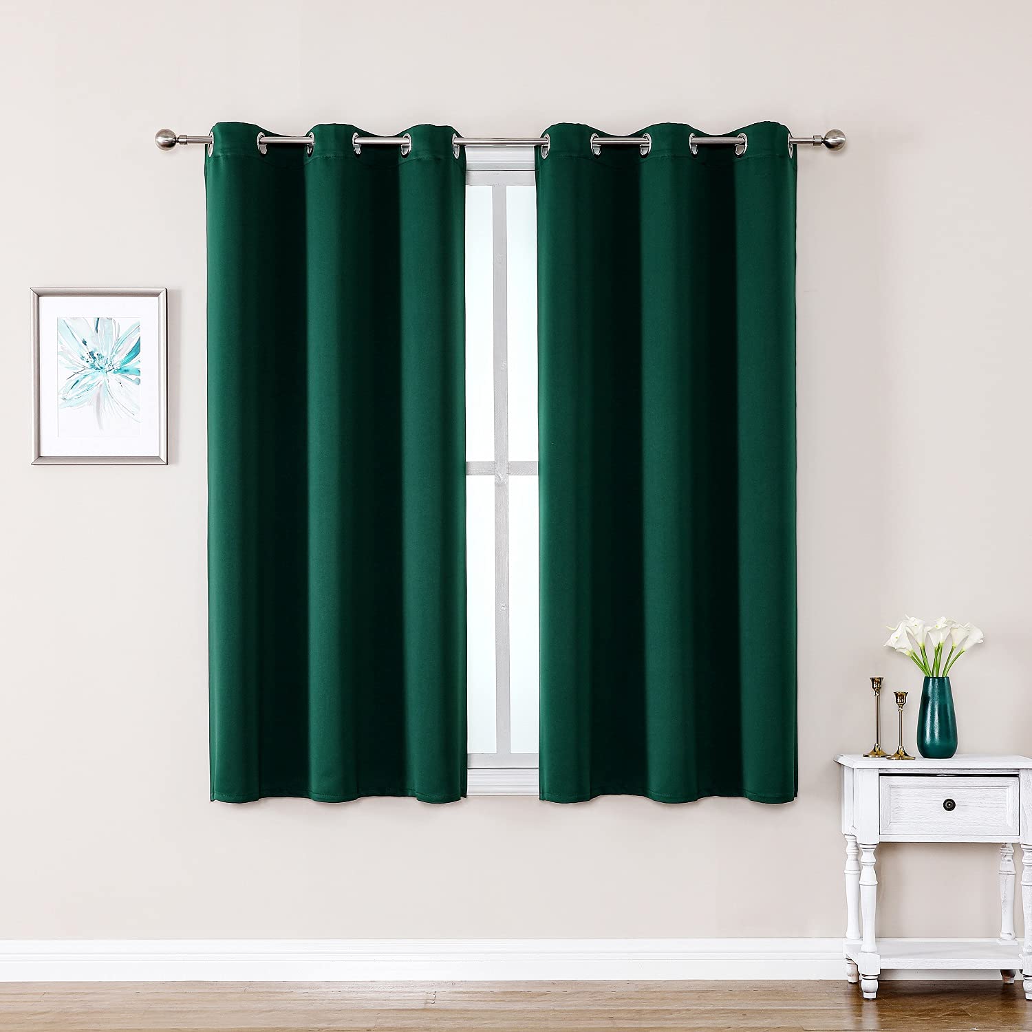 Grommet Blackout Curtains Set for Bedroom & Living Room