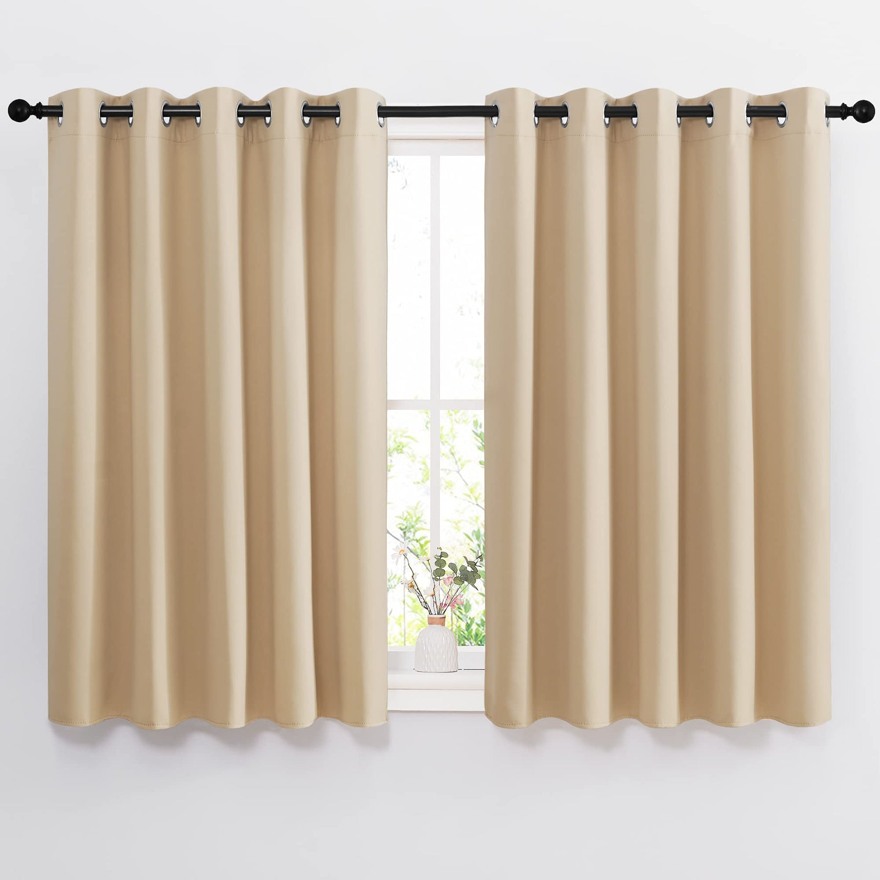 Grommet Blackout Curtains Set for Windows