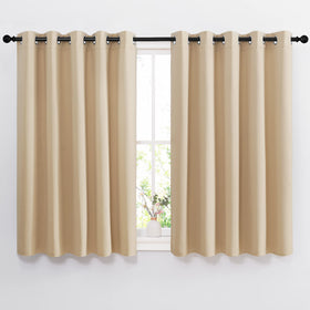 Grommet Blackout Curtains Set for Windows