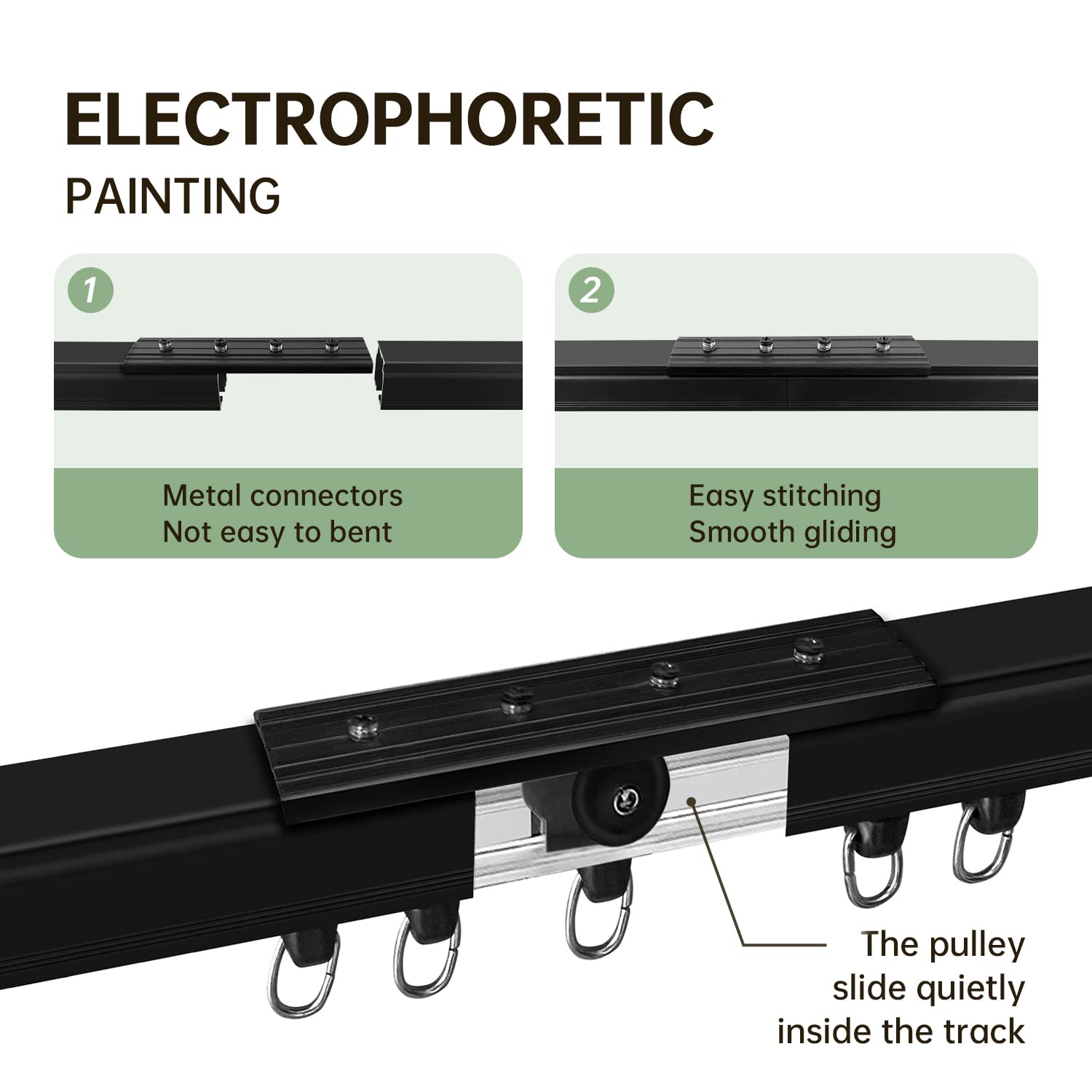 Ceiling Mounted Curtain Track Rail with Hooks