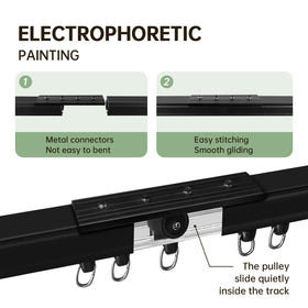 Ceiling Mounted Curtain Track Rail with Hooks