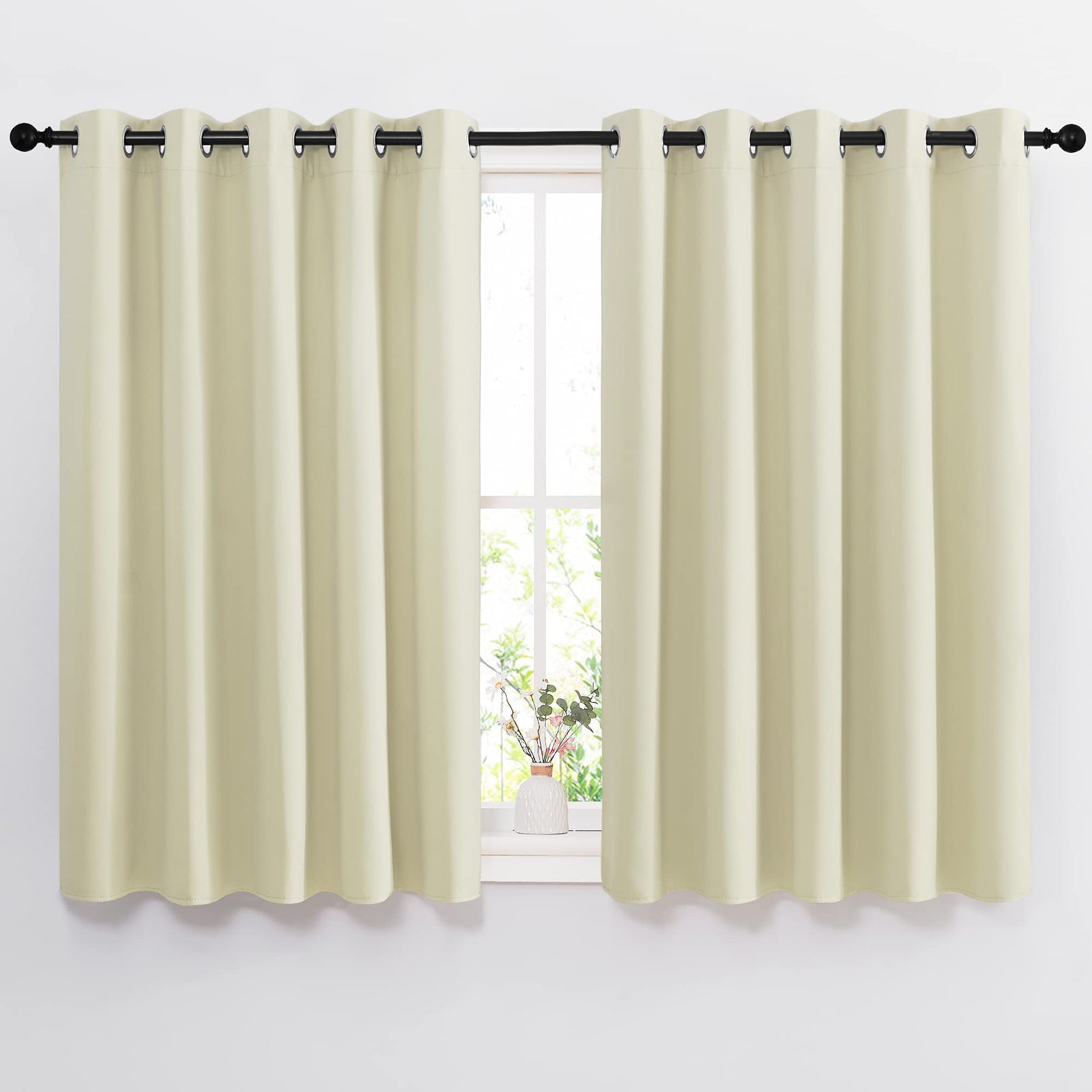 Grommet Blackout Curtains Set for Windows