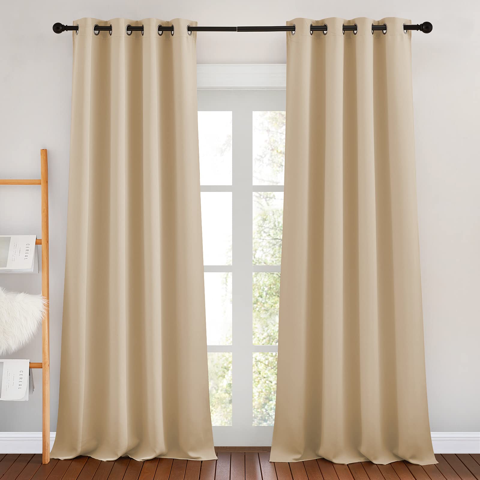 Grommet Blackout Curtains Set for Windows